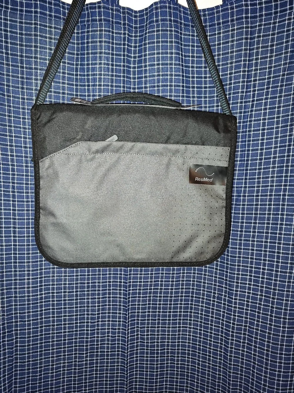 ResMed Black and Gray Messenger Crossbody Bag